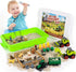 Yanvitrial 51 PCS Farm Sensory Bin Kids Sandbox with Lid, 2.2 LB Sensory