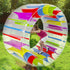 Zcaukya 65" Giant Inflatable Wheel Roller, Colorful Water Rolling Wheel Float for Kids Summer Fun