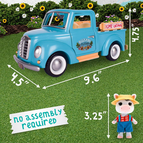 10 3+ Honey Bee Acres Buzzby Farm Truck Vehicle with Miniature Doll Figure, Pieces, Ages