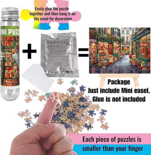 Small 150 Piece Jigsaw Puzzles for Adults - Vintage Streetscape Mini Oil Painting, 3 Pcs