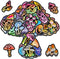 50 Pcs Fantasy Neon Mushroom Water Bottle Stickers, Waterproof Vinyl Mushroom Plant