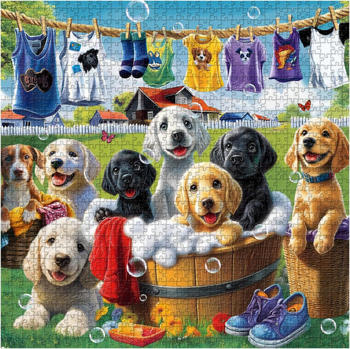 PICKFORU 1000 Dog Puzzles for Adults Pieces, Funny Animals Jigsaw Puzzles Golden Retriever, Difficult Puppy Puzzle as