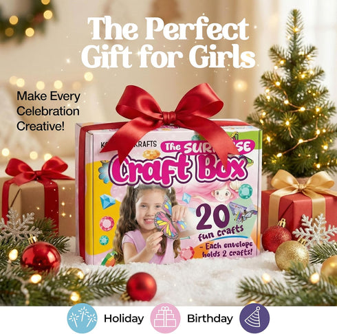 20 Set 20 Packaged, Arts & Crafts Kit for Girls The Surprise Craft Box, All-Inclusive DIY Craft with Fun Projects