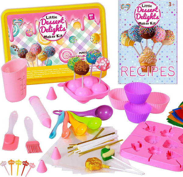 Cake Pop Kit,Kids Baking Sets for Kids,Lollipop Making Kit for Girls,Chocolate and