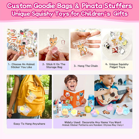 YRSDQueenA Pack 24 Pack 50 4-8 8-12, Taba Squishy Taba Squishies with Stickers, Easter Squishy Toys Party Favors