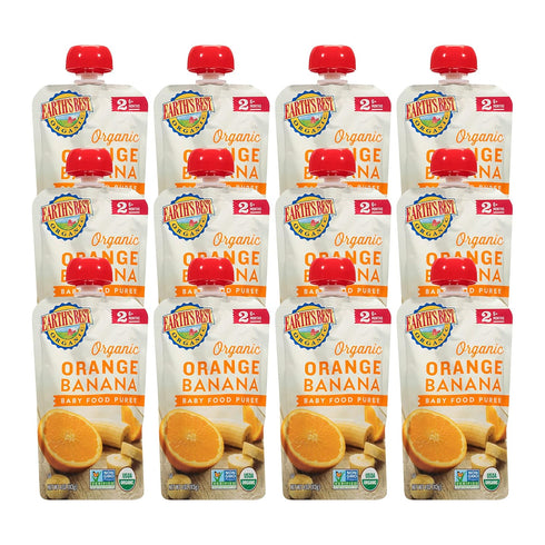 Earth's Best Organic Baby Food Pouches, Stage 2 Fruit Puree for Babies 6 Months and Older, 4 oz Resealable Pouch (Pack