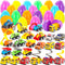JOYIN 24 Pcs Filled Easter Eggs with Pull Back Construction Cars, Prefilled