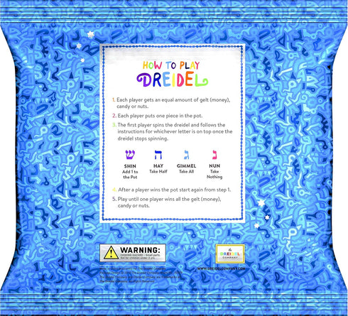 The Dreidel Company 10-Pack Multi-Color Plastic Hanukkah Dreidels with English Transliteration & Game Instructions