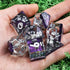 DND Sharp Edge Polyhedral Dice Set, Mini Planet Dice for Dungeons and Dragons, Handmade Peachy Galaxy