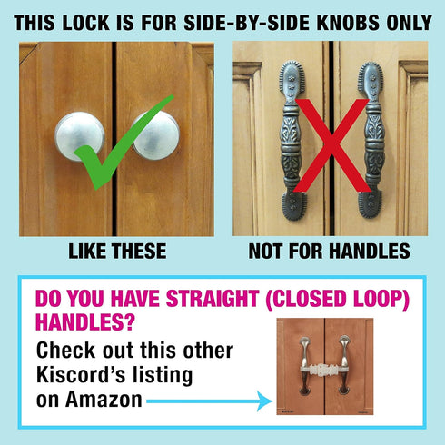 KisCords Baby Safety Cabinet Locks for Knobs Child Safety Cabinet Latches for Home Safety Strap for Baby Proofing