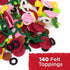 Playset 4 140 3-in-1 Let's Make a Pizza - Pretend Food with Wooden Pie Slices, Felt Toppings, Wood Roller