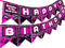 Gaming Party Happy Birthday Banner - Video Game Party Supplies - Gaming Pink Decorations