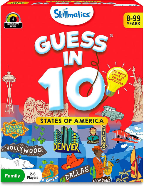 Skillmatics Card Game - Guess in 10 States of America, Educational Travel Toys for Kids, Ages 8 and Up
