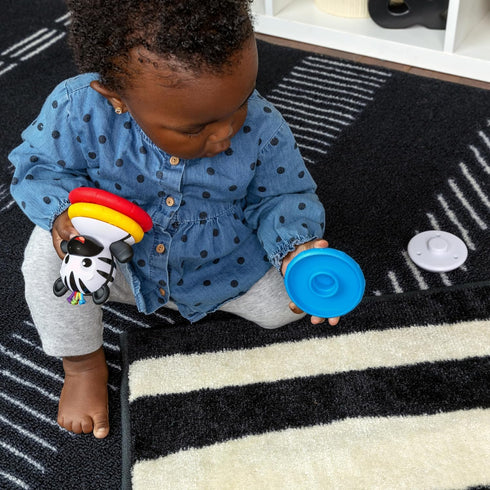 Baby Einstein Stack & Wobble Zen Teether Toy, BPA Free, for Infants 3 Months and Up, Cause and Effect Learning