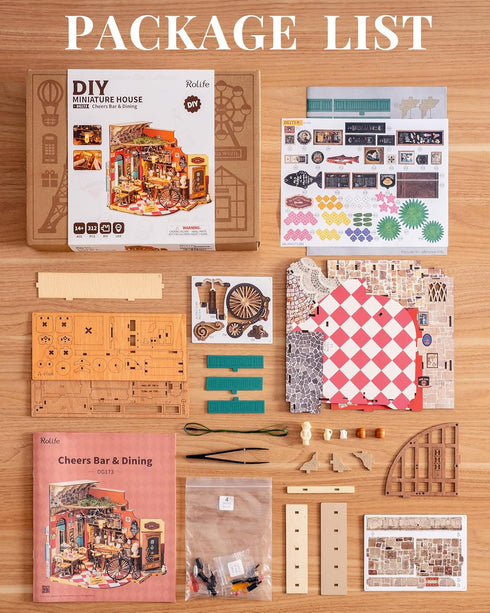 Rolife DIY Miniature House Kit for Adults, Mini Wooden Dollhouse Kit, Tiny House Diorama Building Kits-Birthday
