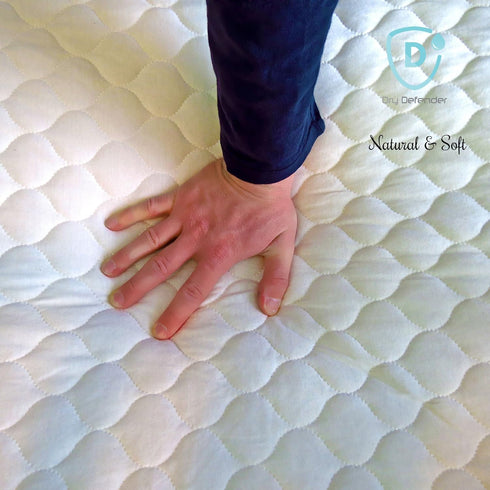 (28" 52" 7") Organic Cotton Waterproof Fitted Crib Pad - Natural Baby Crib Mattress Cover & Protector - Unbleached