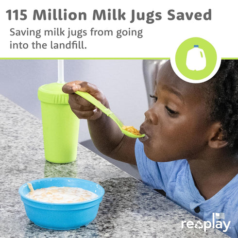 Set 4x4 Set Set 8-5.8" 1.2" 0.2" Re-Play Toddler Forks and Spoons - Utensils for Kids - Dishwasher and Microwave Safe