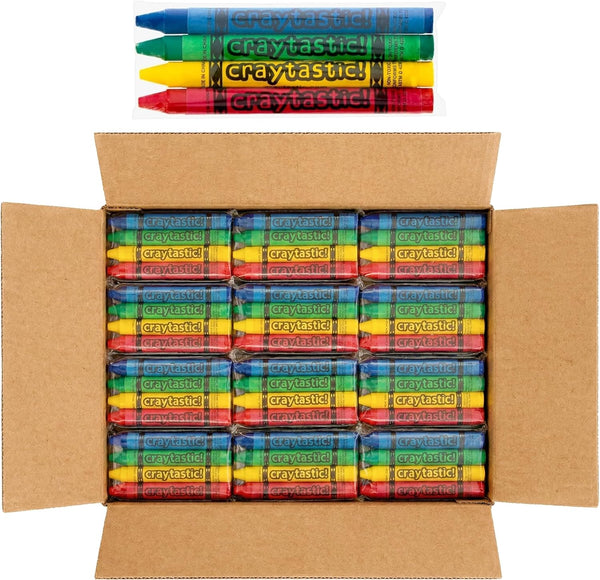 Craytastic! 52 Sets of 4-Packs in Cello (208 Count total bulk Crayons)