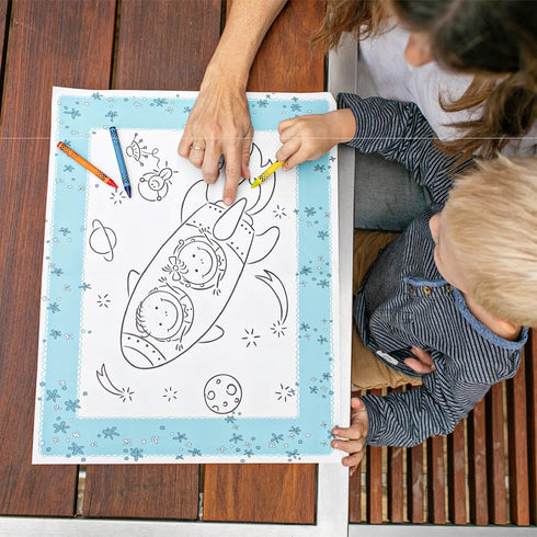 24 Pack J.L. Childress ColorMe Disposable Placemats - Stick on Disposable Placemats for Baby, Toddlers, & Kids, Travel
