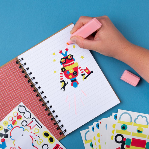 700+ 3+ 24 6 Make Your Own Robot Stickers for Kids - Sticker Sheets | Birthday Party Favors & Craft Activity