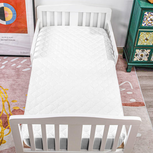 2 Pack 24"x38" NTBAY Waterproof Mini Crib Mattress Protector, Quilted Fitted Mattress Cover - Machine Washable - Soft