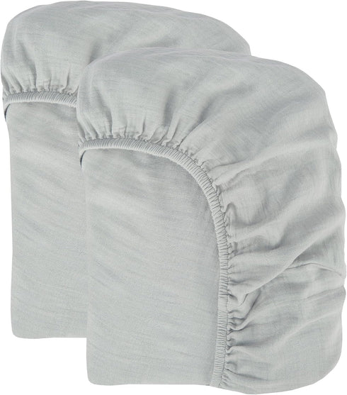 Bioweaves Organic Cotton Muslin Bassinet Sheet, GOTS Certified Extra Soft Fitted Sheet,