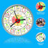 Educational Silent Movement Wall Clock for Teacher's Classrooms and Kid's Bedrooms (Silver/Multicolor Apple)