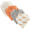 Touched by Nature Unisex Baby Organic Cotton Bandana Bibs, Fox, One Size