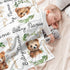 Novusopt 30x40 Custom Baby Blanket with Name, Personalized Bear Blanket for Girl Boy, Kids Swaddle Blanket