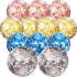 Lewtemi 12 Pcs Inflatable Glitter Beach Balls, Clear Confetti Jumbo Pool Toys for Outdoor Party Decorations