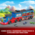 BuddyBight Set 2-4, w/54 Inch 12 Set 4-8 3+ Train for Toddlers Carrier Toy Trucks Foldable Race Track, Diecast Cars