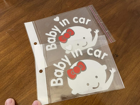 Baby in Car Sticker Decal by CM Wealth 2Packs - Cute Baby on Board Sign for Car Safety (Girl2)