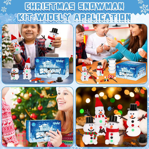 9 Pack RoseFog Christmas Crafts, DIY Christmas Snowman Clay for Kids, Build Your Snowman Craft Kit, Modeling Clay Snow