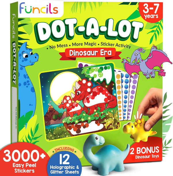 Dot Sticker Art Activity - Dinosaurs Dot Art, No Mess Crafts for