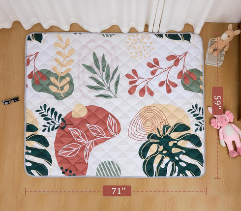 71x59 Inch, TADO MUSLIN Baby Play Mat Thickened Soft Floor Mat for Playpen, Machine Washable Foam Crawling Mat