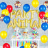 Red Yellow and Blue Latex Balloons with Confetti for Paw Party Decorations, Carnival Circus Birthday Party (80 Packs)