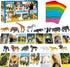 15 PCS Safari Animal Figurines with 15 Flashcards, Realistic Zoo Animal Figures, Montessori Educational Matching Game