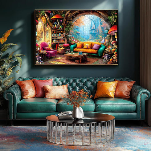 1000 27.5"x19.7" Blueforest Piece Jigsaw Puzzle for Adults - Whimsical Forest Living Room Magical Puzzle, Challenging