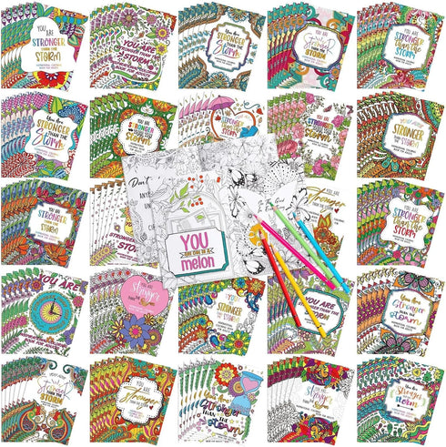 Liliful 144 Pcs Motivational Sayings Coloring Book Bulk for Adult DIY Art