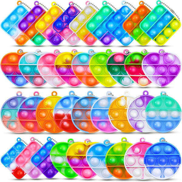 Kids Party Favors Fidget Toys Pack, 36 pcs Mini Pop Keychain Bulk for Birthday Goodie Bag Stuffers