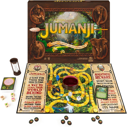 Jumanji The Game - Classic Scary Adventure Family Board Game for Ages 8 & Up