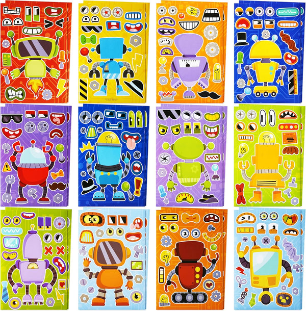 JOYIN 24 Sheets 9"x6" Make a face Stickers for Kids, Make Your