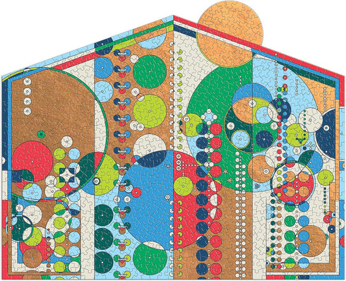 Galison Frank Lloyd Wright Midway Mural – 750 Piece Foil Puzzle with Geometric Artwork and Gold Foil Accents