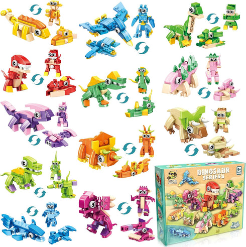 LINAYE 12 Packs Dinosaur Party Favors for Kids - 417 PCS Mini