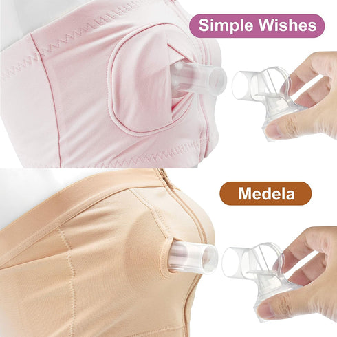 Maymom Pump Parts 2X Detachable Breastshield (24mm) with Valve Membrane and Connector, Compatible with Medela Breast