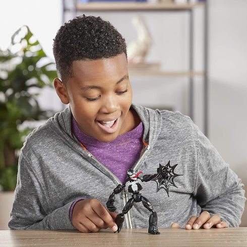 Spider-Man Marvel Bend and Flex Venom Action Figure Toy, 6-Inch Flexible Figure for Kids Ages 4 and Up, Includes Web