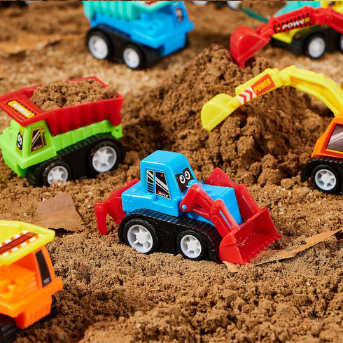 JOYIN 12-Piece Mini Construction Car Set, Plastic Non-Riding Toy Vehicle for Imaginative Play and Parties