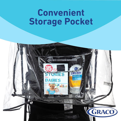 Graco Universal Infant Travel System Rain Cover, Waterproof Plastic Carseat Canopy, Baby Stroller Weather Shield