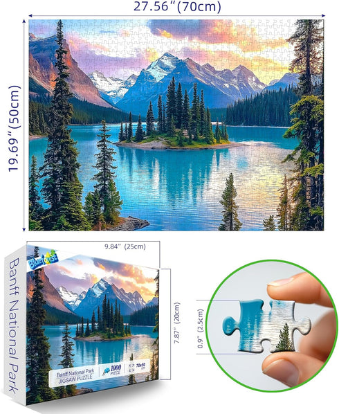 1000 27.5x19.7 Inch Blueforest Moraine Lake Puzzles for Adults Pieces, Canada Banff National Park Nature Landscape