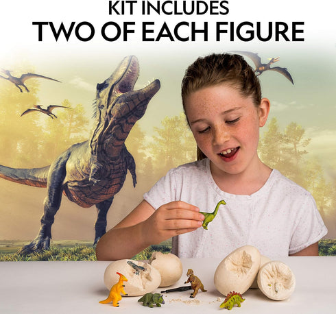 NATIONAL GEOGRAPHIC Dinosaur Dig Kit - 12 Dino Shaped Dig Bricks with Figures & Excavation Tool Sets, STEM Toy